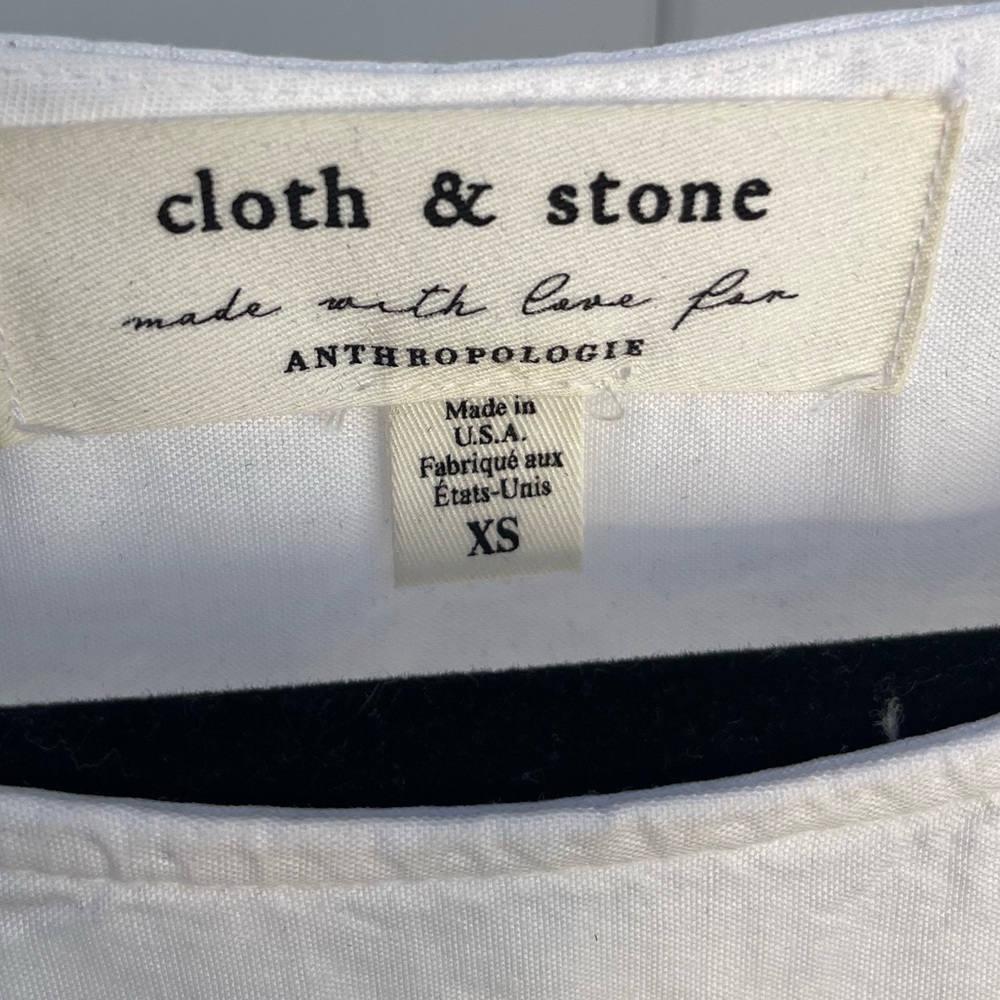 Anthropologie Cloth & Stone White Top Short Sleeves XS - Picture 4 of 5